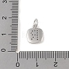 Rack Plating Brass Micro Pave CLear Cubic Zirconia Charms KK-E110-14P-R-3