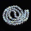 Electroplate Transparent Glass Beads Strands EGLA-N002-18A-B01-4