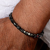 Synthetic Magnetic Hematite Beads Stretch Bracelets for Men Women ZU4423-3