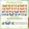 4Bags 4 Colors Printed Artificial Silk Ribbons OCOR-MA0001-82B-2