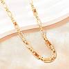 5MM Brass Pave Cubic Zirconia Oval Link Chain Necklaces NJEW-D324-01G-04-5