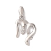 925 Sterling Silver Micro Pave Clear Cubic Zirconia Pendants STER-H117-01P-06-1