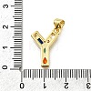 Brass Micro Pave Clear Cubic Zirconia Pendants KK-G521-01G-Y-01-3