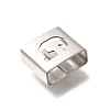 Letter Style 304 Stainless Steel Square Slide Charms STAS-L132-20G-2