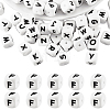 20Pcs White Cube Letter Silicone Beads 12x12x12mm Square Dice Alphabet Beads with 2mm Hole Spacer Loose Letter Beads for Bracelet Necklace Jewelry Making JX432F-1
