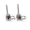 304 Stainless Steel Stud Earring Settings STAS-B004-02P-A-1