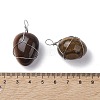 Natural Tiger Eye Copper Wire Wrapped Pendants G-C110-06C-P-3