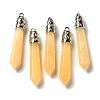 Natural Yellow Jade Pointed Big Pendants G-Z055-01P-19-1