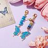 Butterfly Alloy Enamel Pendants Decoraiton HJEW-JM01637-04-2