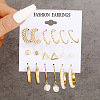 Alloy & Plastic Pearl Earring Sets WG17A46-33-1