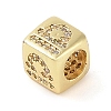 Brass Micro Pave Clear Cubic Zirconia European Beads KK-K368-01G-07-2