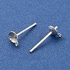 925 Sterling Silver Flat Round Stud Earrings Findings STER-B010-01B-S-2