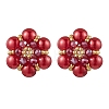 Glass Seed Beads Flower Stud Earrings EJEW-MZ00349-01-2