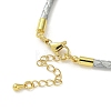 3MM Braided Round Imitation Leather Cord Bracelet Making MAK-S075-01G-L-2