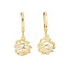 Hollow Oval Brass Clear Cubic Zirconia Leverback Earrings EJEW-H182-04B-G-4
