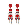 Cartoon Soldier Shape Alloy Enamel Dangle Stud Earrings FS-WGA682D-03-1