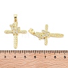 Rack Plating Brass Micro Pave Clear Cubic Zirconia Pendants KK-Z064-22G-3