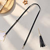 1Pc Black PU Imitation Leather Adjustable Bag Straps PURS-CL0001-53-7