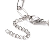 304 Stainless Steel Paperclip Chain Bracelet for Men Women BJEW-E031-03P-03-3