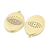 Brass Micro Pave Clear Cubic Zirconia Pendants KK-S386-10G-2