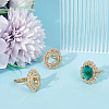 3Pcs Adjustable Brass Micro Pave Clear Cubic Zirconia Finger Ring Components ZIRC-BBC0001-94-4