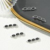 SHEGRACE Brass Pave Black Cubic Zirconia Triple Oval Links Connector Charms XGRQ3P837-645P-4