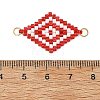 Glass Seed Beads Connector Charms PALLOY-MZ01416-02-3