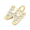 Brass Micro Pave Clear Cubic Zirconia Pendants KK-I476-01G-W-2