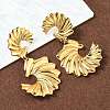 304 Stainless Steel Dangle Stud Earrings EJEW-H159-02G-2