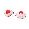 Baking Paint Glass Bumpy Beads Heart LAMP-V001-09I-3