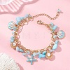 Natural White Jade Chip Beads Bracelets BJEW-JB13155-01-1