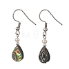Paua Shell & Pearl Dangle Earrings EJEW-JE07289-5