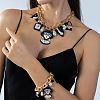 Acrylic Lady Perfume Bottle High Heel and Imitation Pearl Pendant Bib Necklaces with Alloy Chains for Women FS-WGDF0C3-03-2