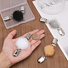 4Pcs 4 Colors Faux Mink Fur Covered Round Beads Sweater Collar Clips JEWB-CA0001-24-3