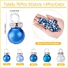 70Pcs 5 Colors Glass Pearl Pendants PALLOY-TAC0321-4