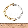 Two Tone 304 Stainless Steel Paperclip Chain Bracelets for Women BJEW-G786-01GP-02-5