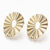 Brass Stud Earring Findings KK-T056-15G-NF-3