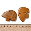 Natural Wood Lace Stone Pendants G-T144-08G-3