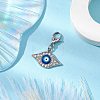 Evil Eye Alloy Enamel Rhinestones Pendant Decorations HJEW-JM02090-02-2