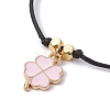 Alloy Enamel Clover Charm Bracelet BJEW-JB09962-03-3