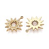 304 Stainless Steel Micro Pave Cubic Zirconia Pendants STAS-N115-55G-2