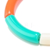 Acrylic Curved Tube Beaded Stretch Bracelet BJEW-JB07980-03-5