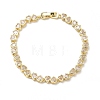 Heart Brass Micro Pave Clear Cubic Zirconia Link Chain Bracelets for Women BJEW-C156-07C-G-4