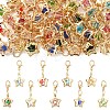 45Pcs 9 Colors Iron Rhinestone Pendant Decorations HJEW-YW00500-1