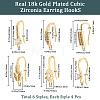 12 Pairs 6 Style Brass Micro Pave Clear Cubic Zirconia Earring Hooks ZIRC-BBC0002-23-2