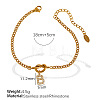 304 Stainless Steel Micro Pave Clear Cubic Zirconia Charm Bracelets WG4D47F-03-1