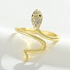 Snake Brass Micro Pave Cubic Zirconia Cuff Rings FS-WG5D2E3-07-1