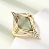 Brass Micro Pave Cubic Zirconia Cuff Rings for Women GG-CBA7610-11G-07-3