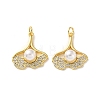 Brass Micro Pave Clear Cubic Zirconia Charms KK-P351-03A-G-1