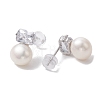 Natural Pearl Ear Studs EJEW-P286-02P-2